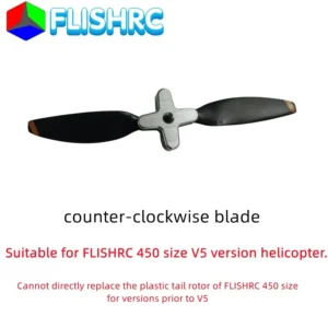 [Tail Totor] FLISHRC 450 Size Noise Reducing Tail Blades Reverse only fit 450 V5 helicopter（Cannot directly replace the plastic tail rotor）