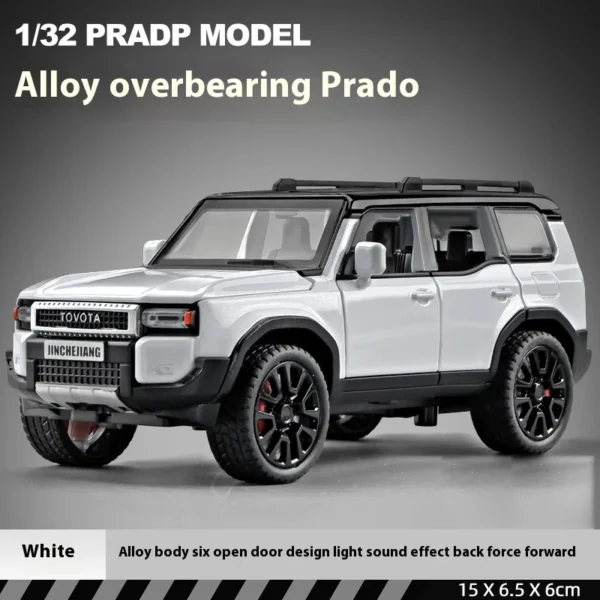 1:32 TOYOTA PRADO Land Cruiser Off Road Vehicle Metal Alloy Diecast Model Car Outdoor Display Collectibles Decorative Gift Boy - Image 8