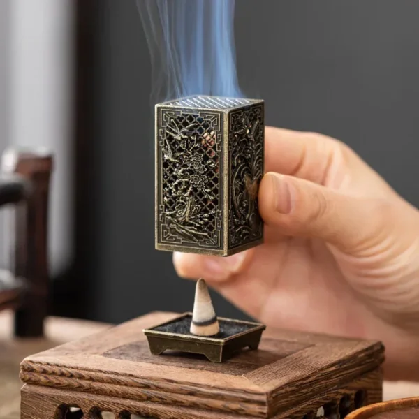 Vertical Incense Burner Zinc Alloy Incense Burner Mini Incense Burner Plum Blossom Bamboo Diffuser Home Fragrance Products - Image 3