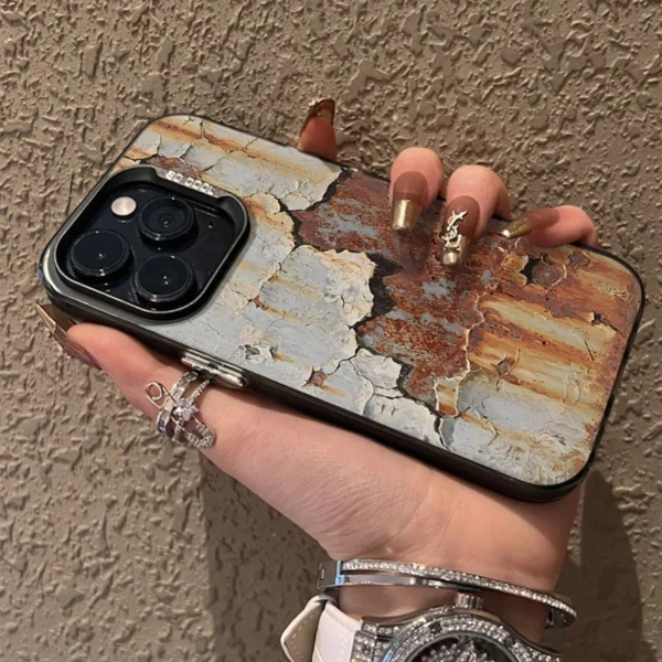 Retro Industrial Style Rusty Phone Case for IPhone 16 15 14 13 12 11 Pro Max Mini X XR XSMAX 8 7 Plus Anti Fall Matte Back Cover - Image 3