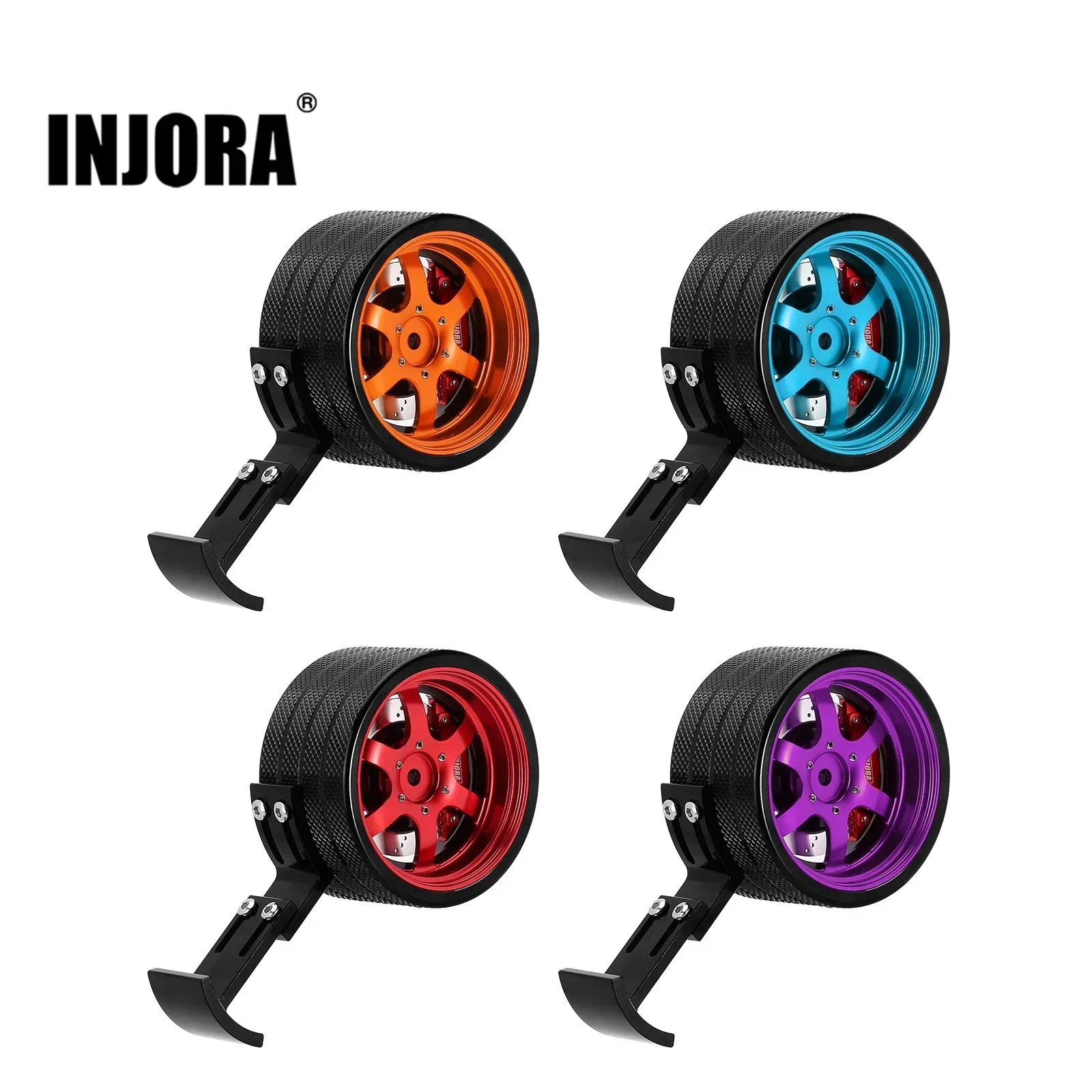 INJORA Aluminium One-handed Control Steering Wheel Upgrade for TQI Transmitter TRX4M TRX4 TRX6 Slash Summit