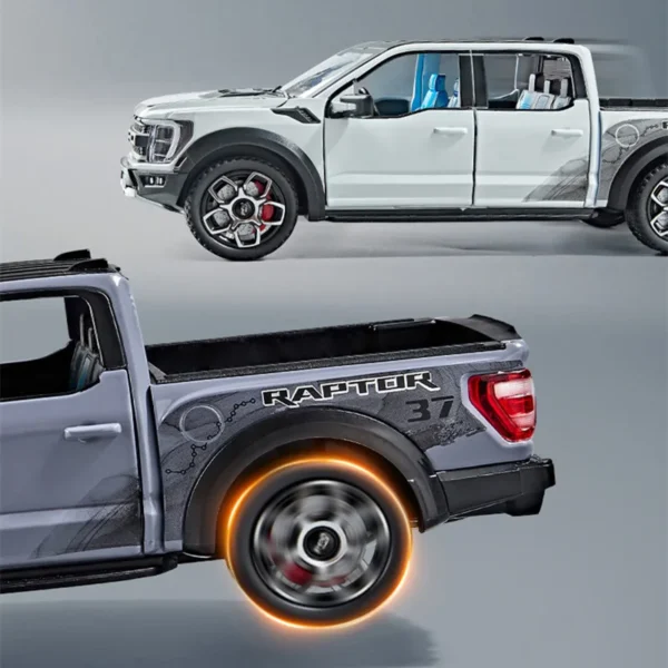 1:20 Ford Raptor F150 Pickup Alloy Truck Car Model Diecast Metal Off-road Vehicle Car Model Sound Light Simulation Kids Toy Gift - Image 5