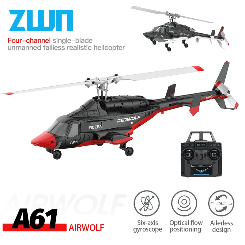 A61 RC Helicopter 2.4G 6-Aixs Gyroscope 4CH Altitude Hold Optical Flow Brushless Remote Control Helicopter Toys For Kid Adult