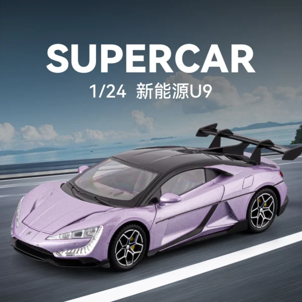 1:24 BYD Look UP U9 Supercar Alloy Die Cast Toy Car Model Sound and Light Children's Toy Collectibles Birthday gift - Image 3