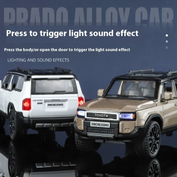 1:32 TOYOTA PRADO Land Cruiser Off Road Vehicle Metal Alloy Diecast Model Car Outdoor Display Collectibles Decorative Gift Boy - Image 3