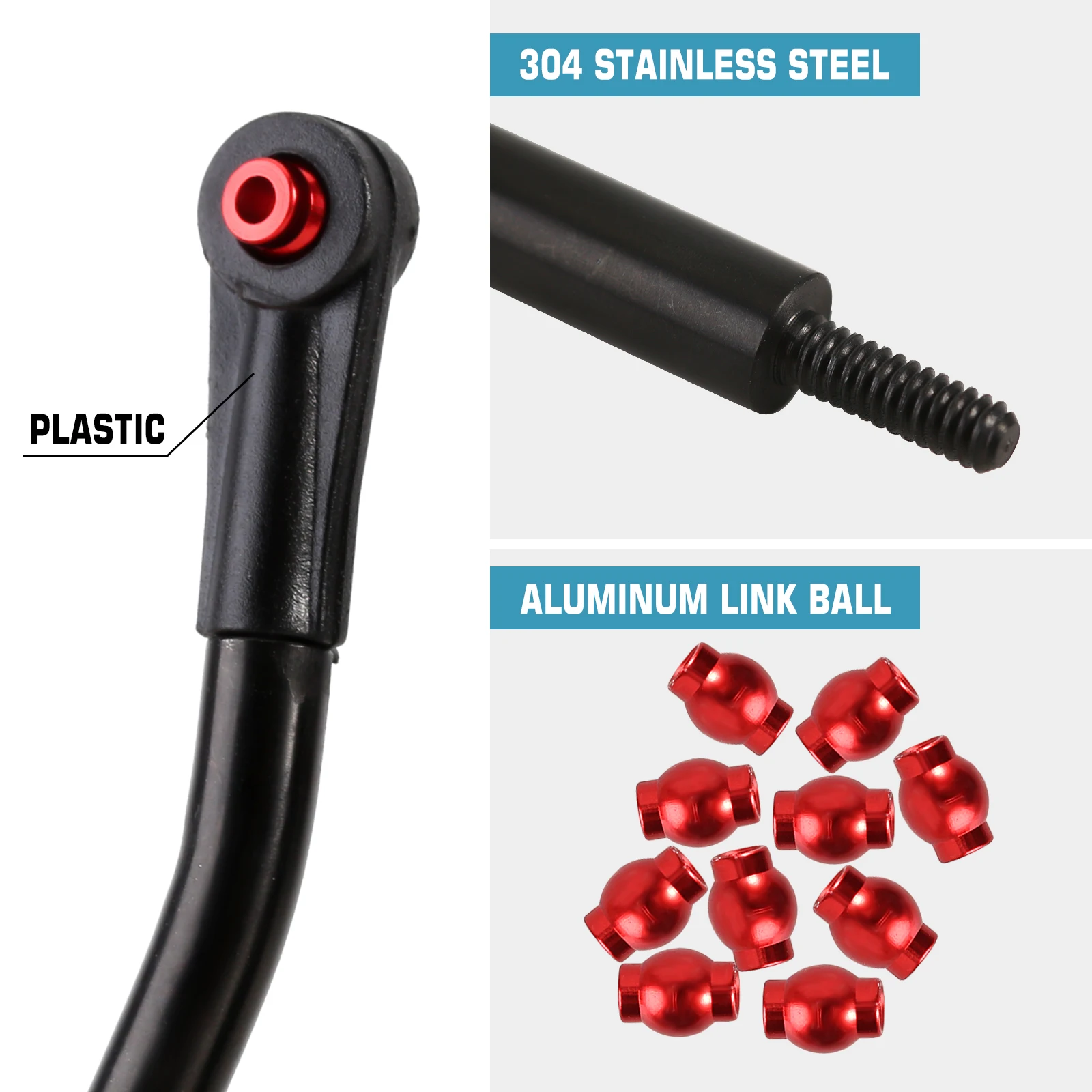 INJORA Stainless Steel High Clearance 4 Links Set Upgrade Parts For 1/24 RC Crawler Axial SCX24 Jeep Gladiator Dodge Power Wagon - Image 4