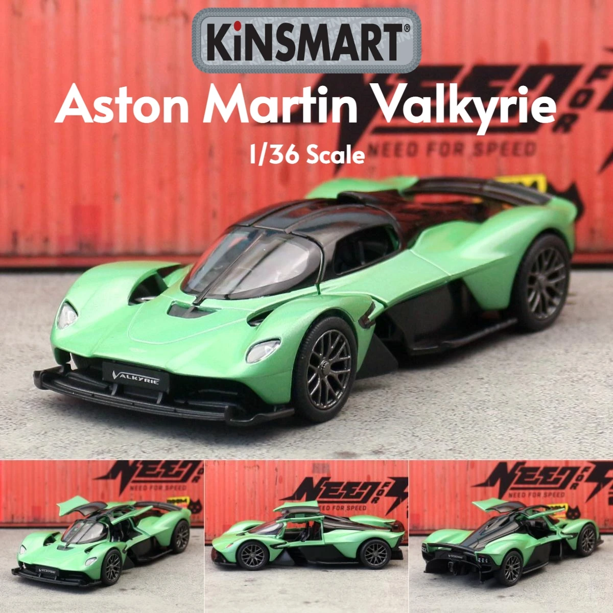 KiNSMART Toy Car Model 1/36 Aston Martin Valkyrie Diecast Alloy Miniature Pull Back Vehicle Collection Gift For Children Boy - Image 7