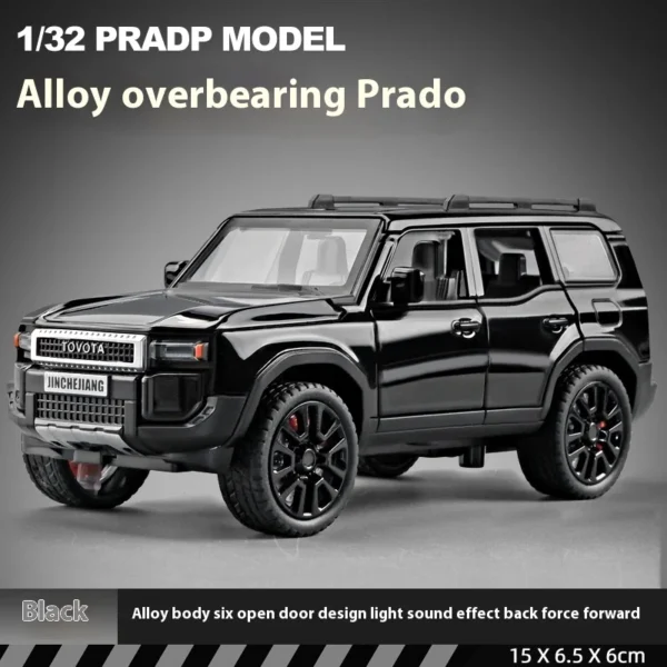 1:32 TOYOTA PRADO Land Cruiser Off Road Vehicle Metal Alloy Diecast Model Car Outdoor Display Collectibles Decorative Gift Boy - Image 9