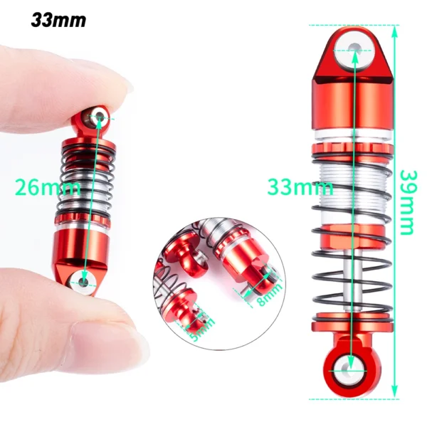 AXSPEED 4Pcs Alu 33/36/38/43/48mm Oil Shock Absorber Damper for Axial SCX24 Deadbolt C10 Wrangler Gladiator Bronco 1/24 RC Car - Image 2