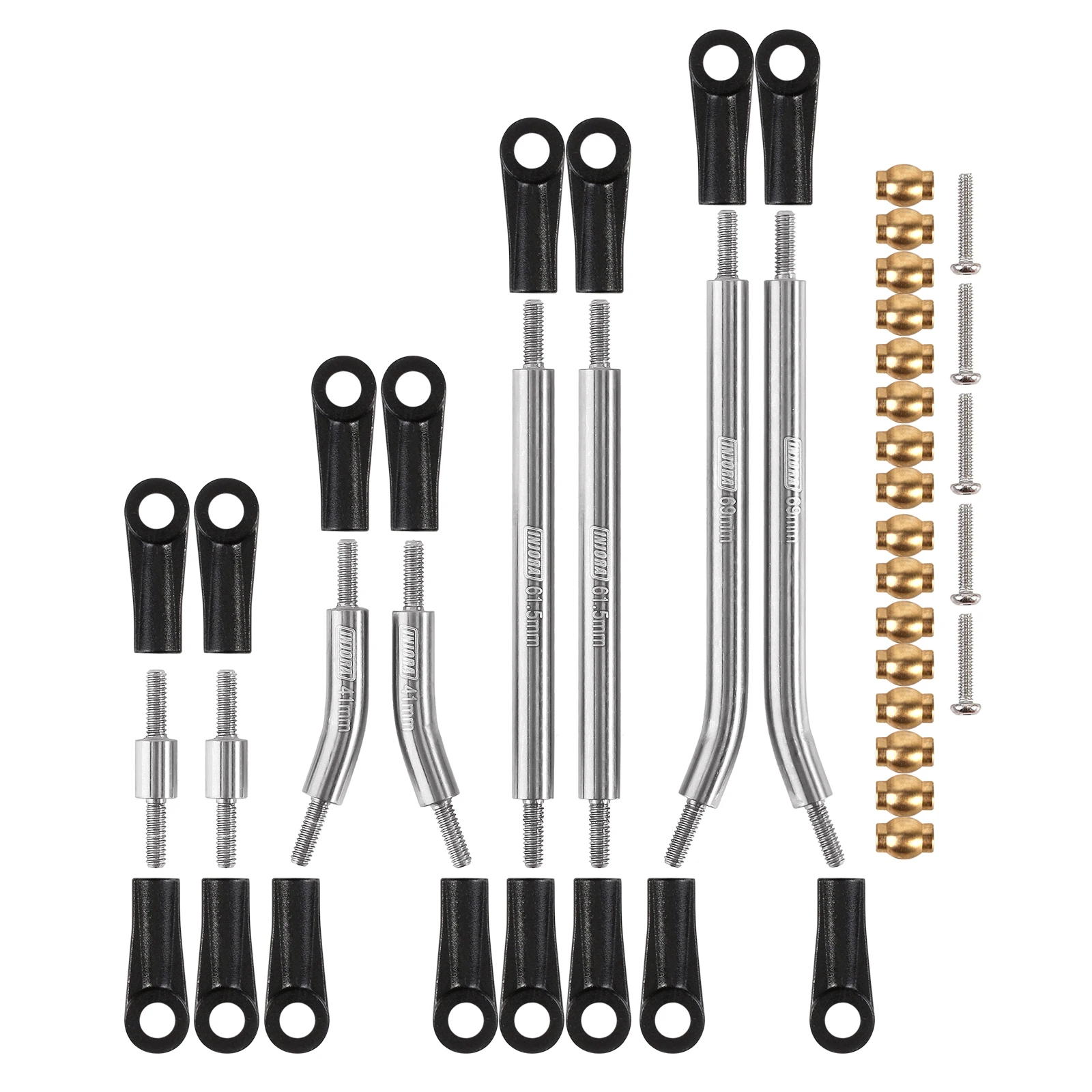 INJORA Stainless Steel High Clearance 4 Links Set Upgrade Parts For 1/24 RC Crawler Axial SCX24 Deadbolt B17 - Image 8