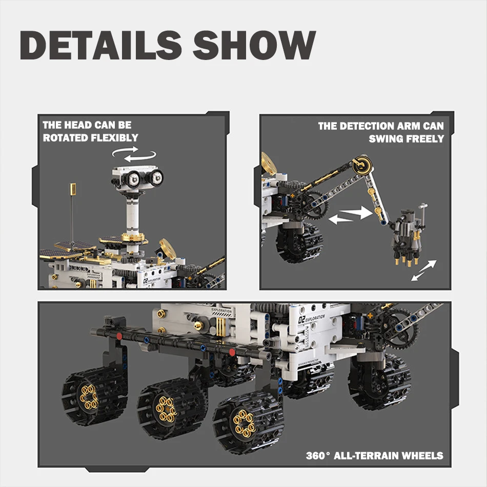MOC Science Technical Mars Exploration Rover Model Building Blocks Bricks Kits RC Programming APP Educational Toys for Kids Gift - Image 4