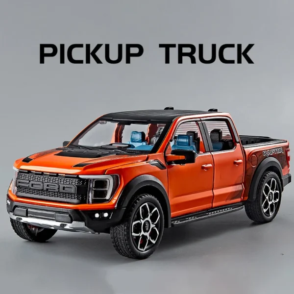 1:20 Ford Raptor F150 Pickup Alloy Truck Car Model Diecast Metal Off-road Vehicle Car Model Sound Light Simulation Kids Toy Gift - Image 7
