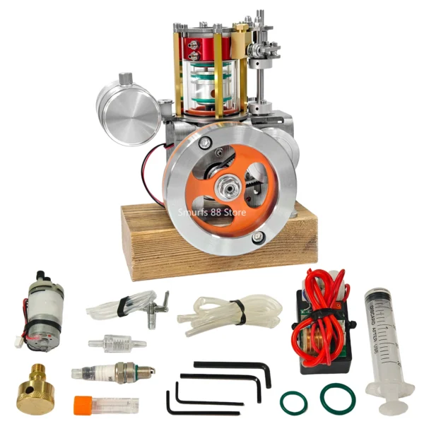 Vertical Water Cooled Engine Model Metal Single Cylinder Four Stroke Internal Combustion Engine DIY Toys Physics Experiment - Image 7