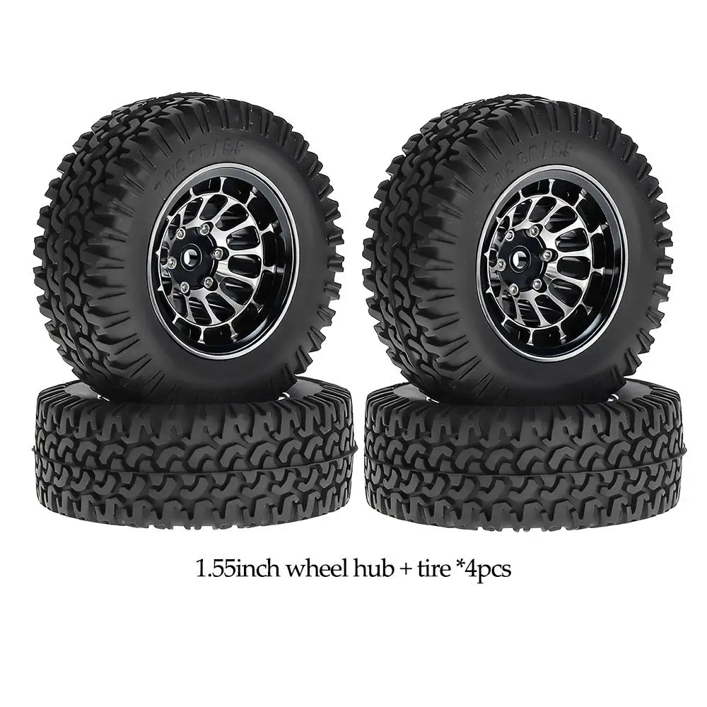 1.55-inch Metal Wheel Hub+rubber Tire For 1/10 Rc Rock Crawler Cars Axial 90069 D90 Cc01 Tf02 Lc70 MJX Rgt Rc4wd - Image 8