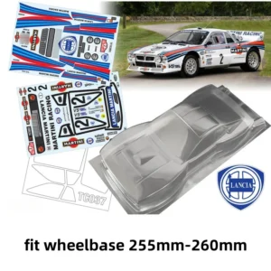 WHITE: 1/10 Lancia 037 RC Rally Car shell Body 190mm for RC Drift Car 255mm-260mm Wheelbase RC Chassis Tamiya Kyosho Yokomo mst hpi hsp