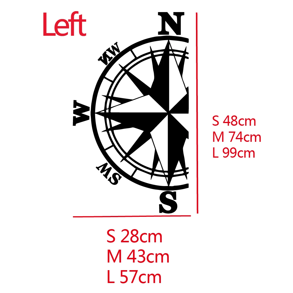 CTCM self adhesive detachable giant compass cover  trunk sticker  a pair of PVC waterproof car stickers - Image 3