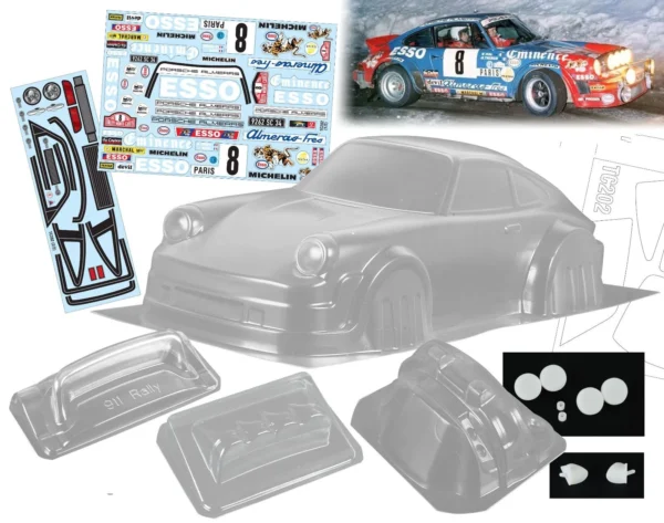 High quality 1982 911 Rally1/10 drift RC PC body shell lampshade 190mm width drift body shell RC hsp hpi trax Tamiya - Image 8