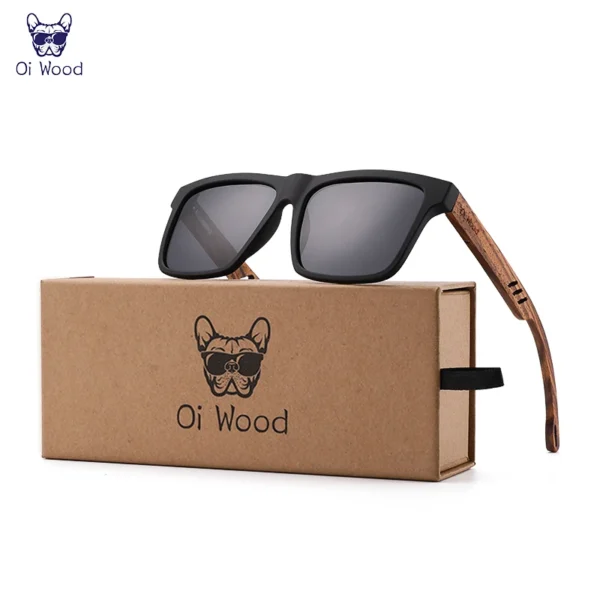 Oi Wood New High Quality Square Sunglasses For Men Polarized UV400 Fashion Sunglass Mirror Sport sun glasses Driving oculos - Image 2