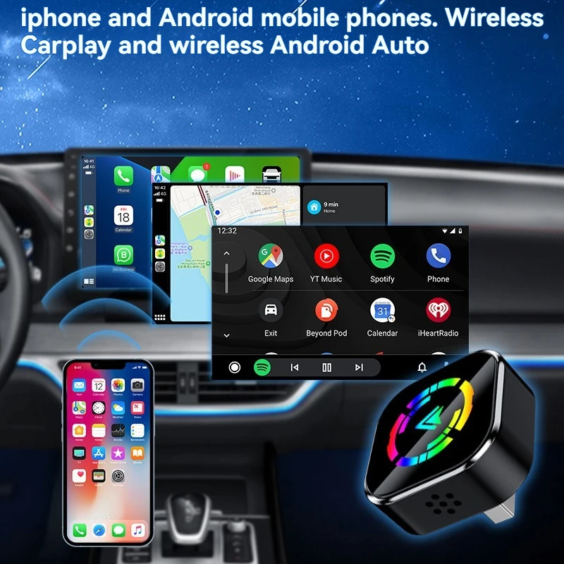 Carplay Adapter Wireless Carplay Android Auto Box 2in1 Auto Connect Stable Plug and Plug Smart AI Box Wireless Car Play 2025 New - Image 4