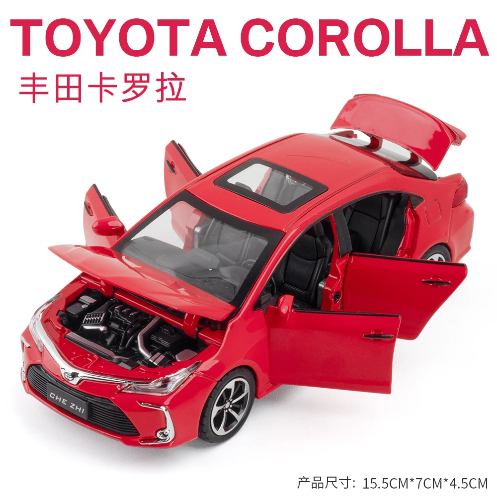 Diecast 1:32 TOYOTA Corolla Alloy Car Model Sound And Light Pull Back Door Opening Metal Car Model Collection Gifts For Friends - Image 9
