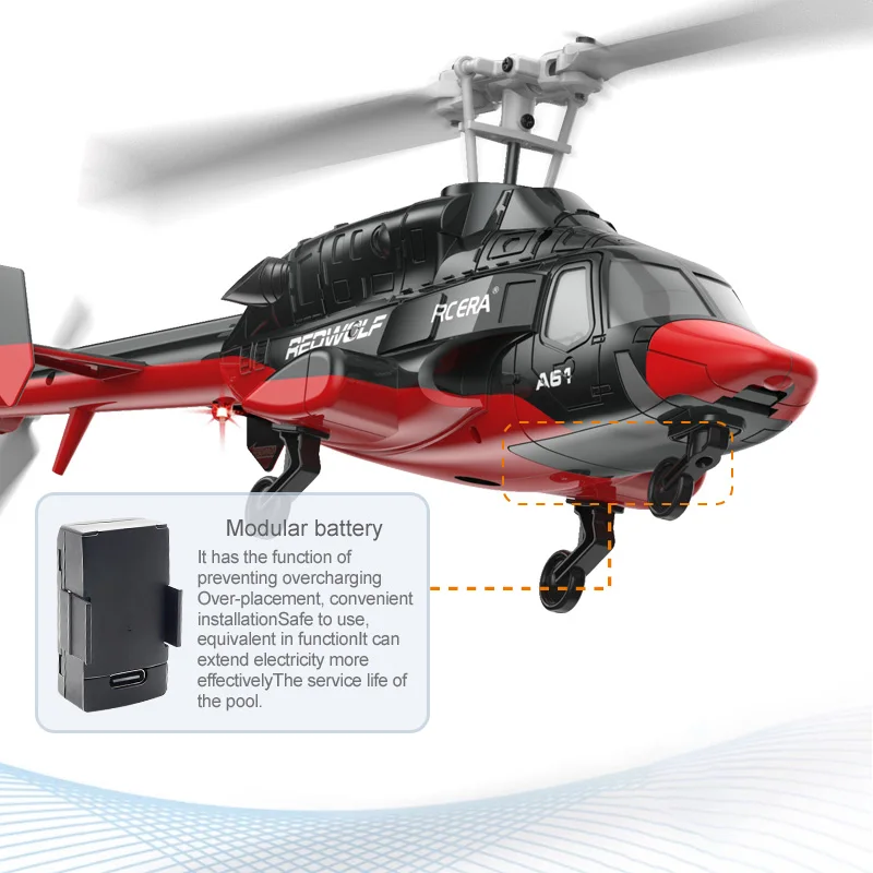 A61 RC Helicopter 2.4G 6-Aixs Gyroscope 4CH Altitude Hold Optical Flow Brushless Remote Control Helicopter Toys For Kid Adult - Image 6