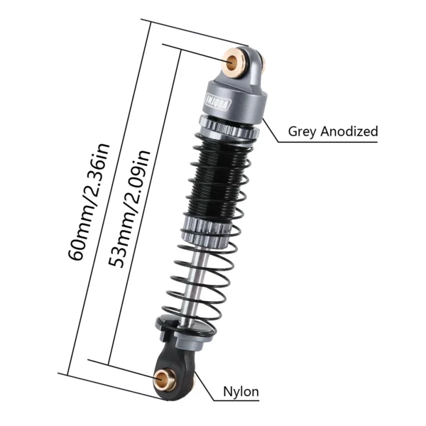 INJORA 53MM Threaded Shock Absorber Oil Damper for 1/18 RC Crawler TRX4M Upgrade (4M-24) - Image 2