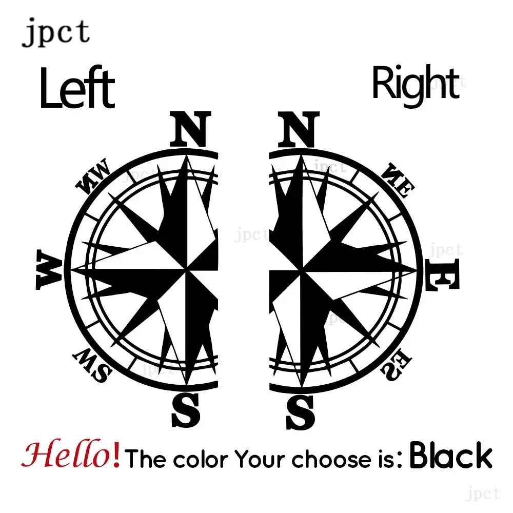 CTCM self adhesive detachable giant compass cover  trunk sticker  a pair of PVC waterproof car stickers