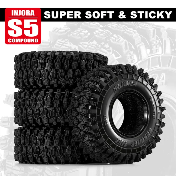 4PCS-T1311: INJORA 70*26mm S5 1.3" Crawler Tires for 1/18 1/24 RC Crawlers (T1311) - Image 3