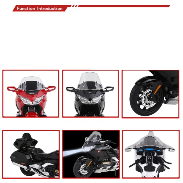 1:9 Honda Gold Wing Tour GL1800 Alloy Die Cast Motorcycle Model Vehicle Collection Sound and Light Off Road Autocycle Toys Car - Image 6