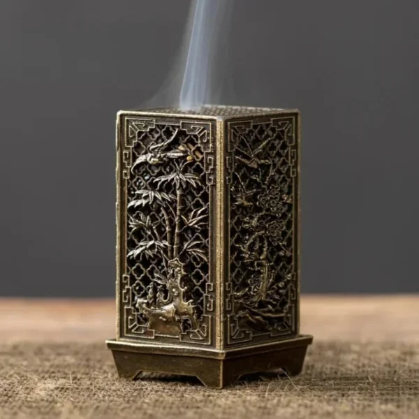 Vertical Incense Burner Zinc Alloy Incense Burner Mini Incense Burner Plum Blossom Bamboo Diffuser Home Fragrance Products - Image 6