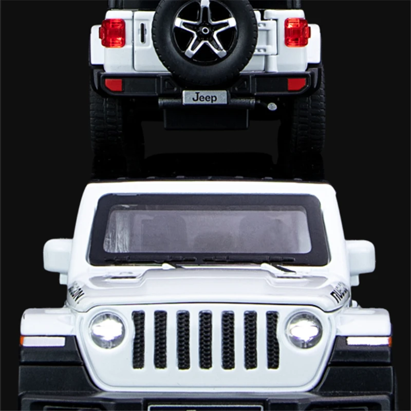 1:32 Jeeps Wrangler Rubicon Alloy Car Model Diecasts Metal Off-road Vehicles Car Model Simulation Sound and Light Kids Toys Gift - Image 3