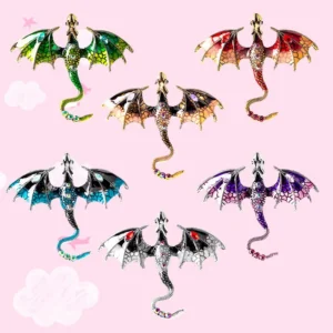 Hot Selling Fashion Cartoon Dragon Inset Crystal Enamel Pin Creative Lapel Metal Brooch Badge Jewelry Friends Gift Wholesale