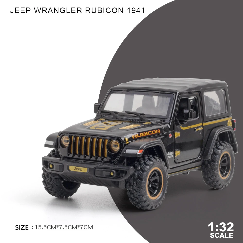 1:32 Jeep Wrangler Rubicon Alloy Off Road Diecast Model Sound &  Lihgt Toy Home Interior Decoration Kids Gift Birthday Present - Image 6