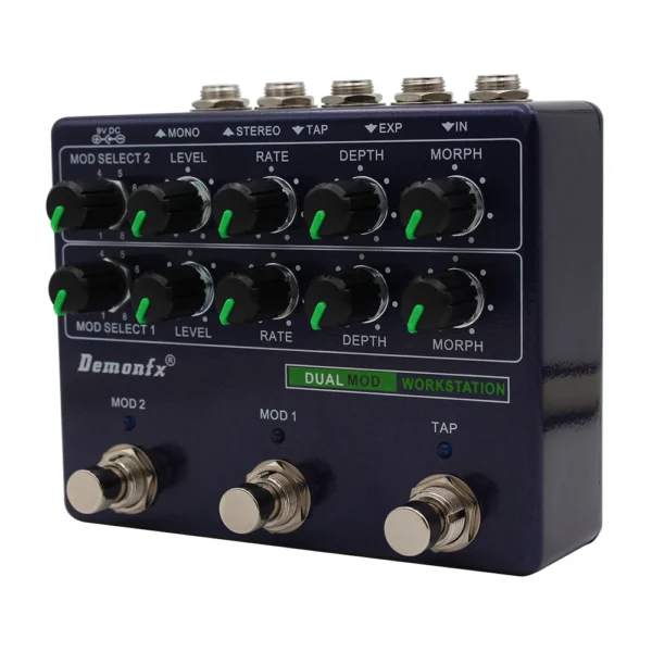 DUAL-MOD: Demonfx-DUAL MOD WORKSTATON Guitar Bass Effect Pedal Reverb  Delay Pedal And True Bypass  New - Image 3