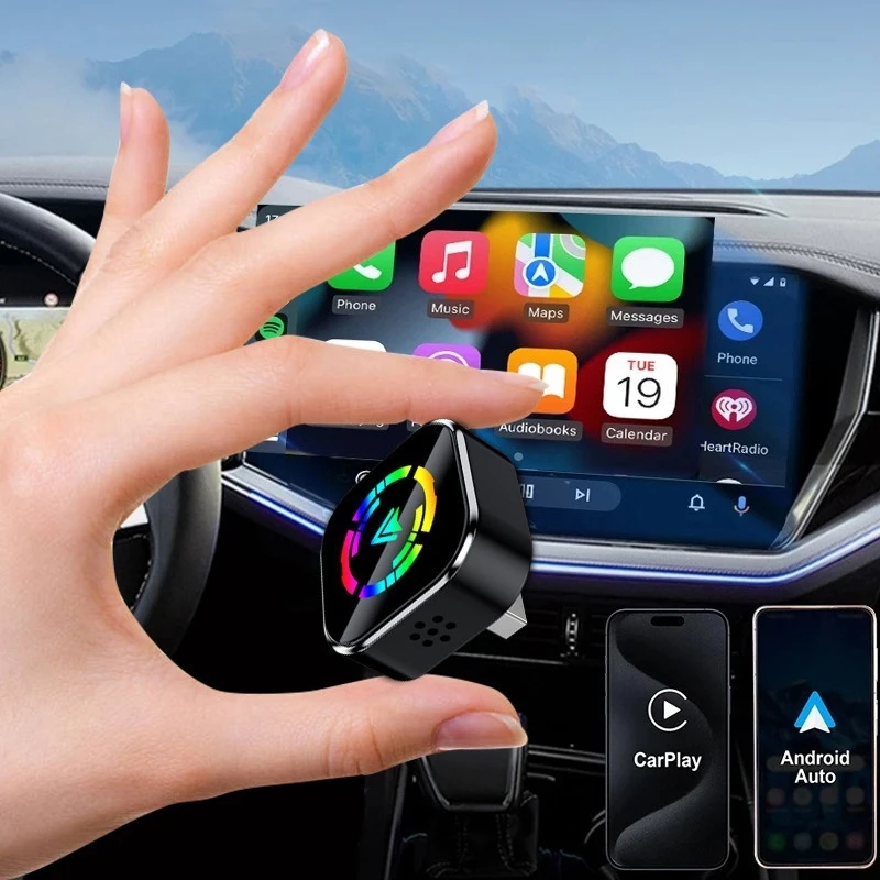 Carplay Adapter Wireless Carplay Android Auto Box 2in1 Auto Connect Stable Plug and Plug Smart AI Box Wireless Car Play 2025 New - Image 2