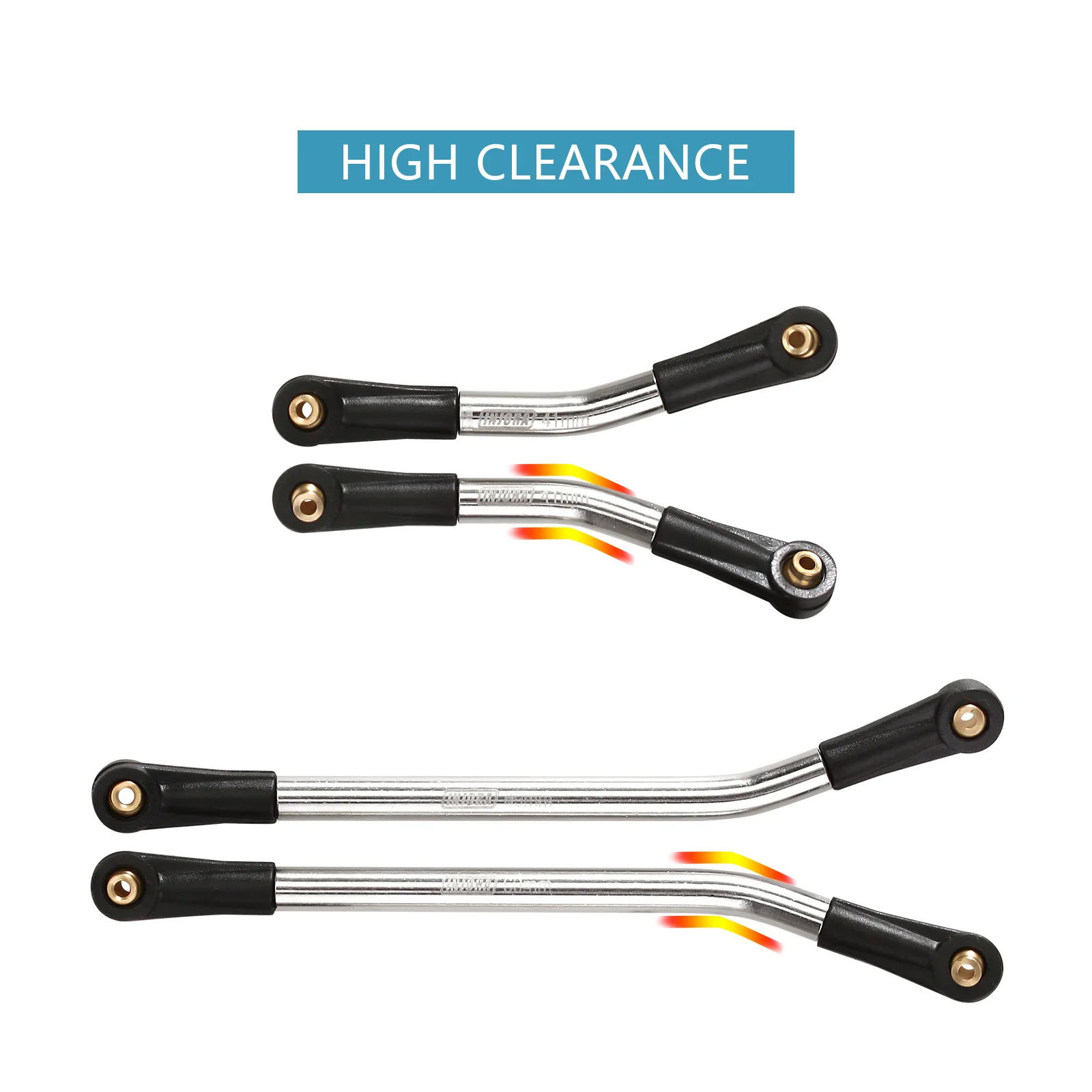 INJORA Stainless Steel High Clearance 4 Links Set Upgrade Parts For 1/24 RC Crawler Axial SCX24 Deadbolt B17 - Image 3