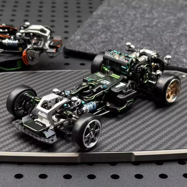 LSD Plaid RC Mini Car 1/24 RC Drift Mosquito Car Frame KIT Lightweight Electric Remote Control Drift Model Toy Holiday Gift - Image 3