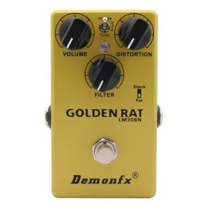 GOLDEN-RAT: Demonfx GOLDEN RAT Guitar Effect Pedal  Fuzz Distortion Booster  True Bypass  High Quality