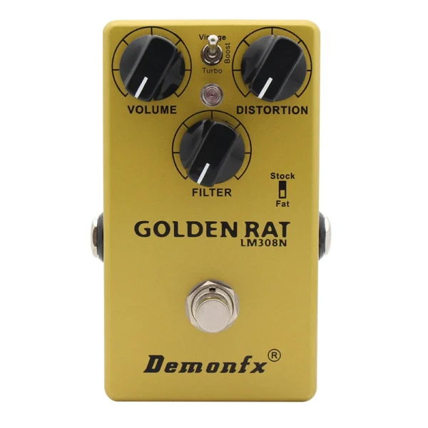 GOLDEN-RAT: Demonfx GOLDEN RAT Guitar Effect Pedal  Fuzz Distortion Booster  True Bypass  High Quality