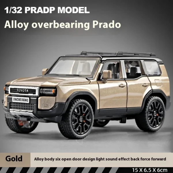 1:32 TOYOTA PRADO Land Cruiser Off Road Vehicle Metal Alloy Diecast Model Car Outdoor Display Collectibles Decorative Gift Boy - Image 7