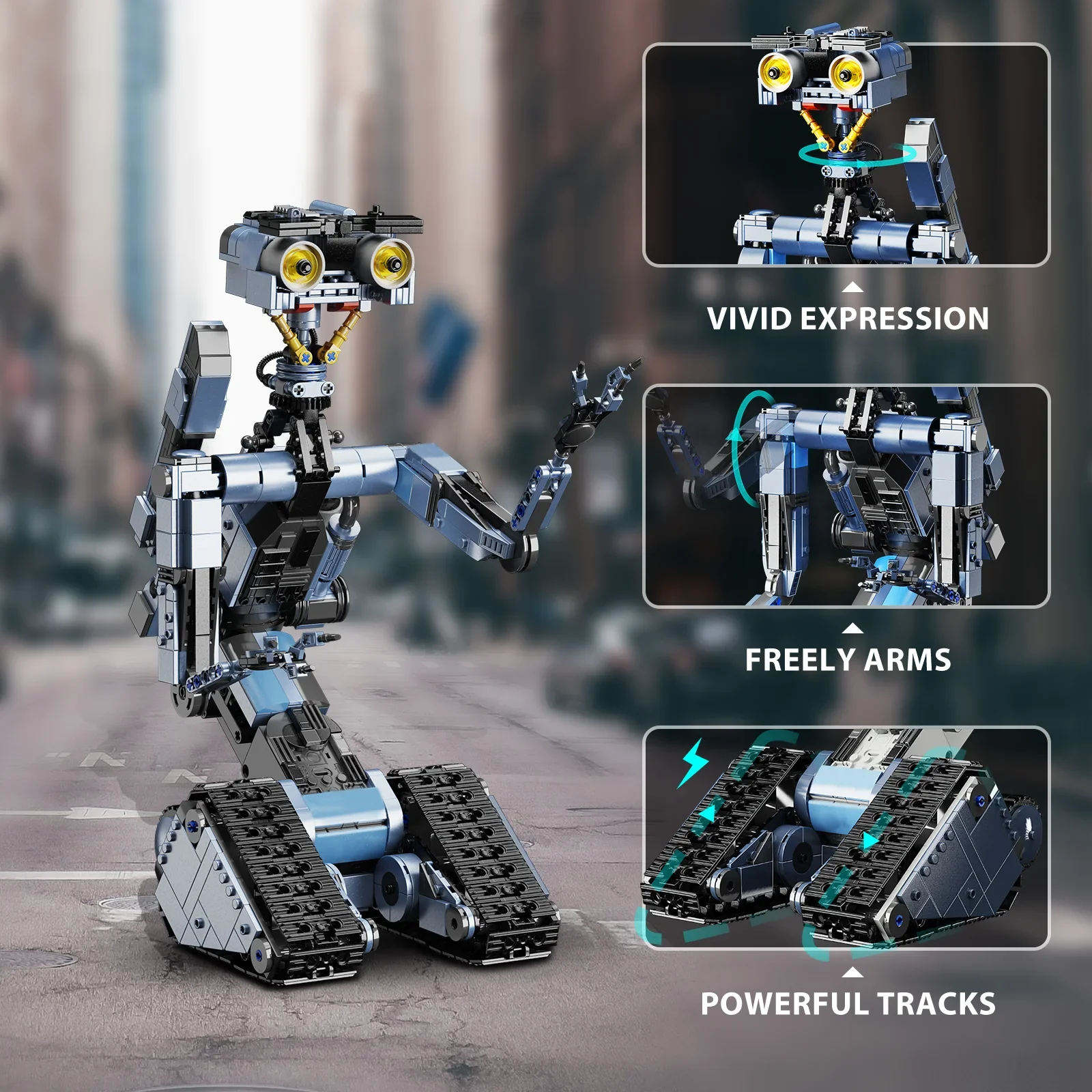 Johnnys 5 Robot Building Blocks Set Military Robot Model Action Figure Bricks Johnnys Five Building Blocks 1176PCS-With-motor - Image 3
