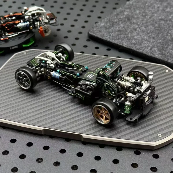 LSD Plaid RC Mini Car 1/24 RC Drift Mosquito Car Frame KIT Lightweight Electric Remote Control Drift Model Toy Holiday Gift - Image 2