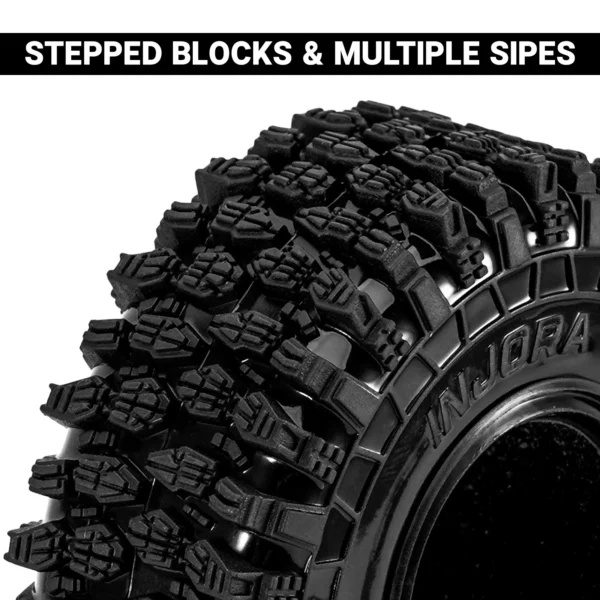 4PCS-T1311: INJORA 70*26mm S5 1.3" Crawler Tires for 1/18 1/24 RC Crawlers (T1311) - Image 2