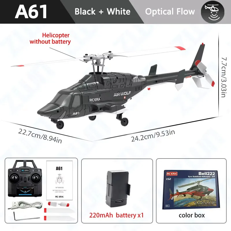 A61 RC Helicopter 2.4G 6-Aixs Gyroscope 4CH Altitude Hold Optical Flow Brushless Remote Control Helicopter Toys For Kid Adult - Image 10