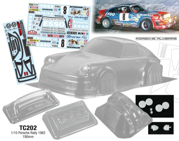 High quality 1982 911 Rally1/10 drift RC PC body shell lampshade 190mm width drift body shell RC hsp hpi trax Tamiya - Image 2