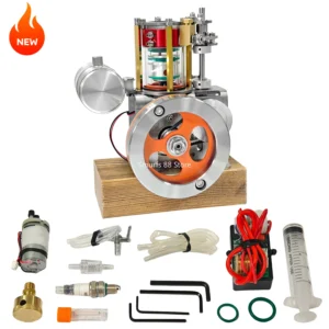 Vertical Water Cooled Engine Model Metal Single Cylinder Four Stroke Internal Combustion Engine DIY Toys Physics Experiment
