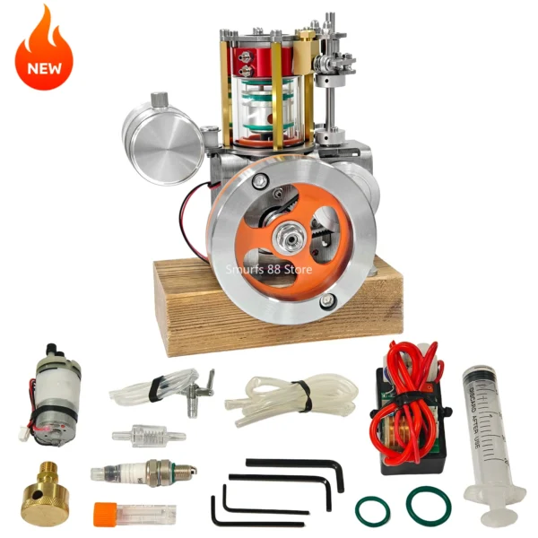 Vertical Water Cooled Engine Model Metal Single Cylinder Four Stroke Internal Combustion Engine DIY Toys Physics Experiment