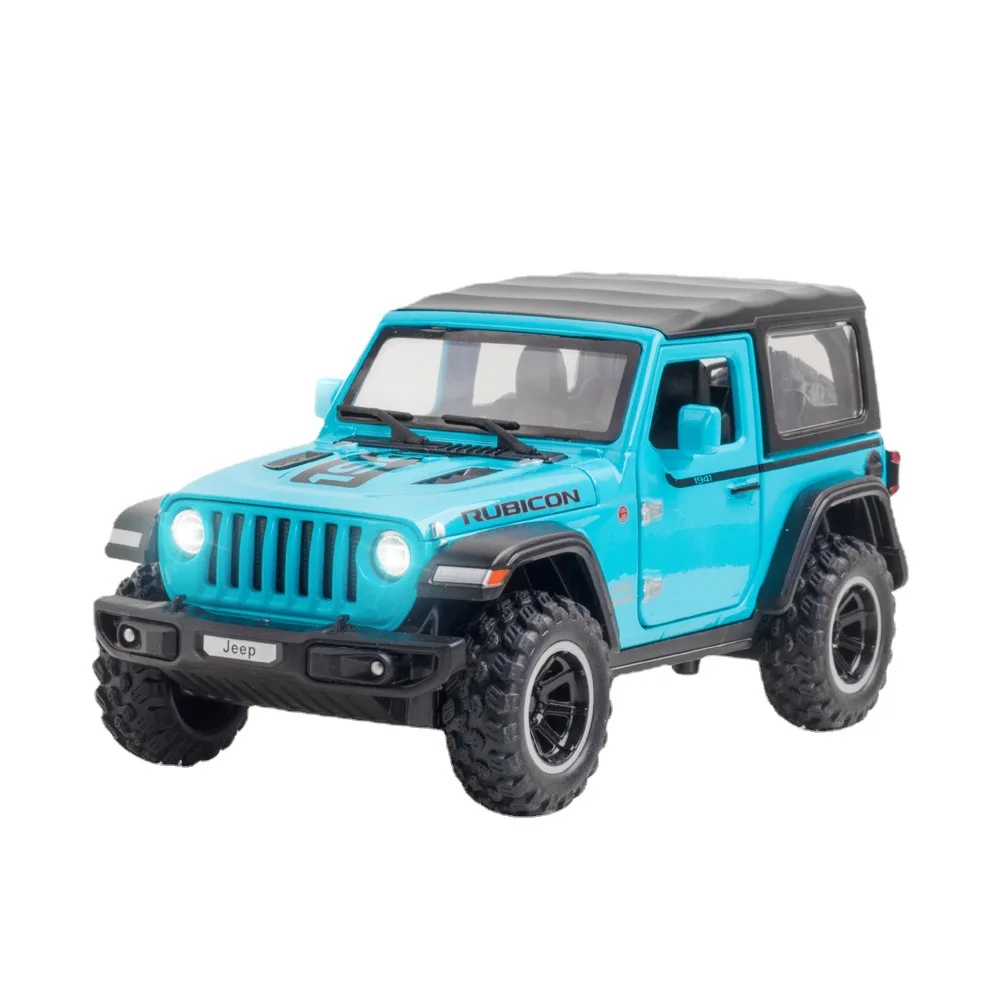 1:32 Jeep Wrangler Rubicon Alloy Off Road Diecast Model Sound &  Lihgt Toy Home Interior Decoration Kids Gift Birthday Present - Image 5