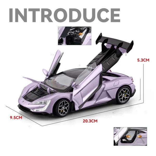 1:24 BYD Look UP U9 Supercar Alloy Die Cast Toy Car Model Sound and Light Children's Toy Collectibles Birthday gift - Image 4