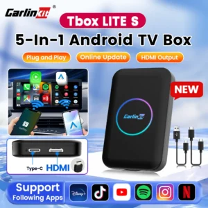 2GB-16GB CarlinKit Android TV Box Wireless Adatper Lite s Wireless Dongle CarPlay Android auto for IPTV Youtube Netfilx Spotify HD Output